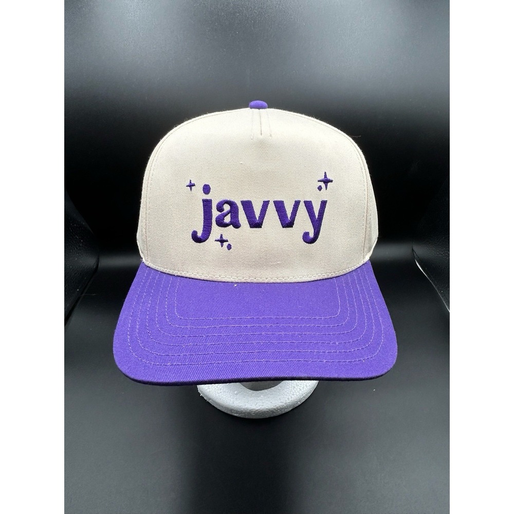 Javvy Coffee Co Logo Snapback Hat Cap Purple White OTTO 31-069